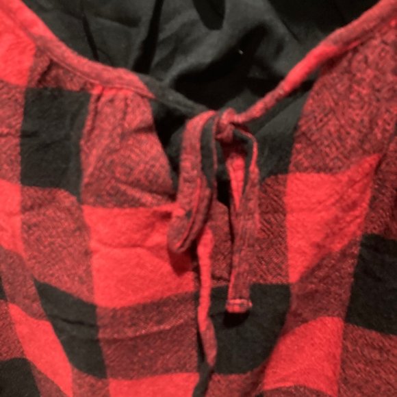 Madewell signal red black buffalo plaid print tunic dress M - Picture 4 of 7